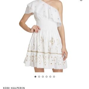 KOBI HALPERIN Brooklyn One-Shoulder Smocked Minidress Originally $598